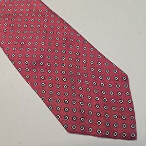 Christian Dior All Silk Dress Tie Adult Men Pink Medallion Print 55" x 3"